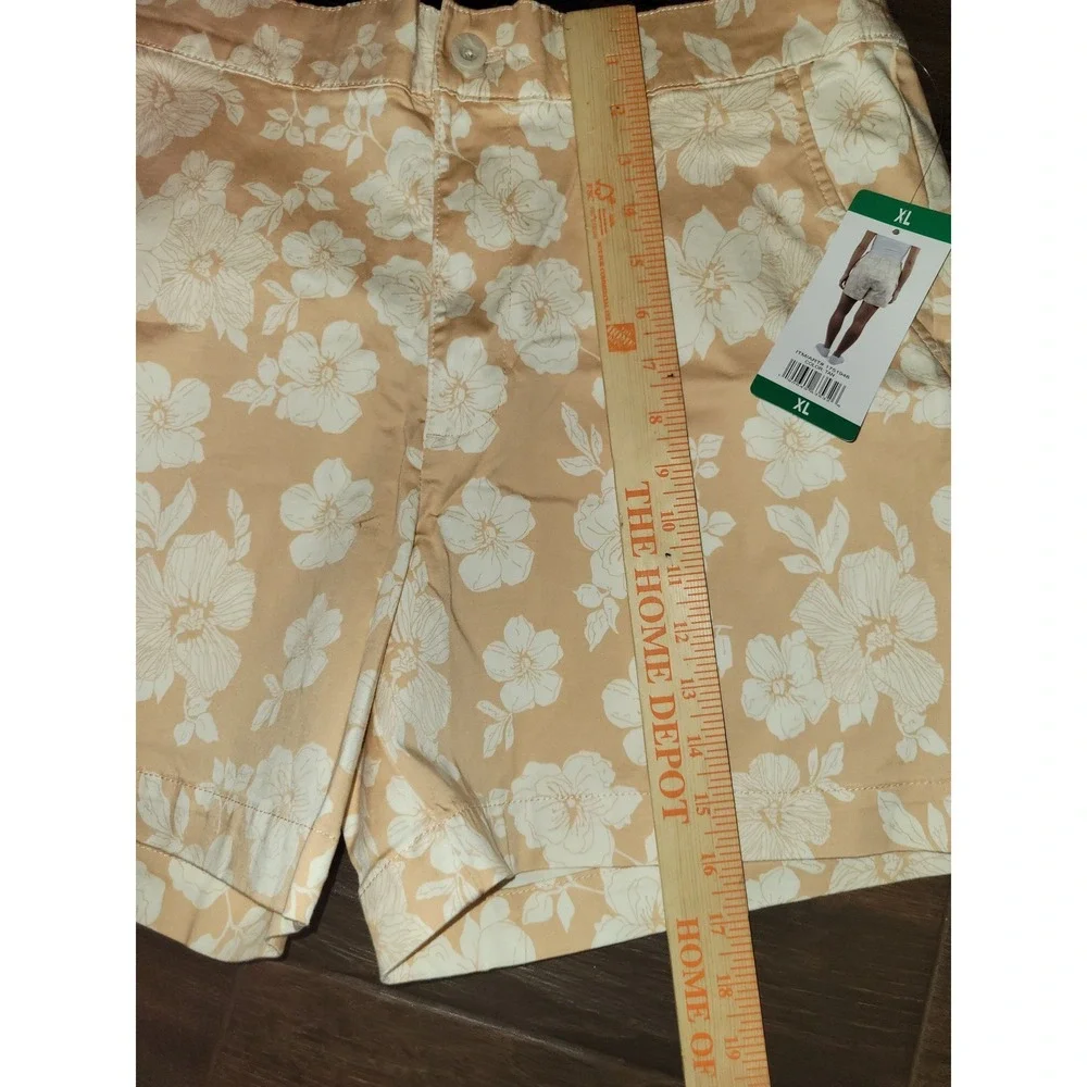 Jachs Girlfriend‎ Tan Floral Stretch Sateen Shorts XL NWT 175194 900